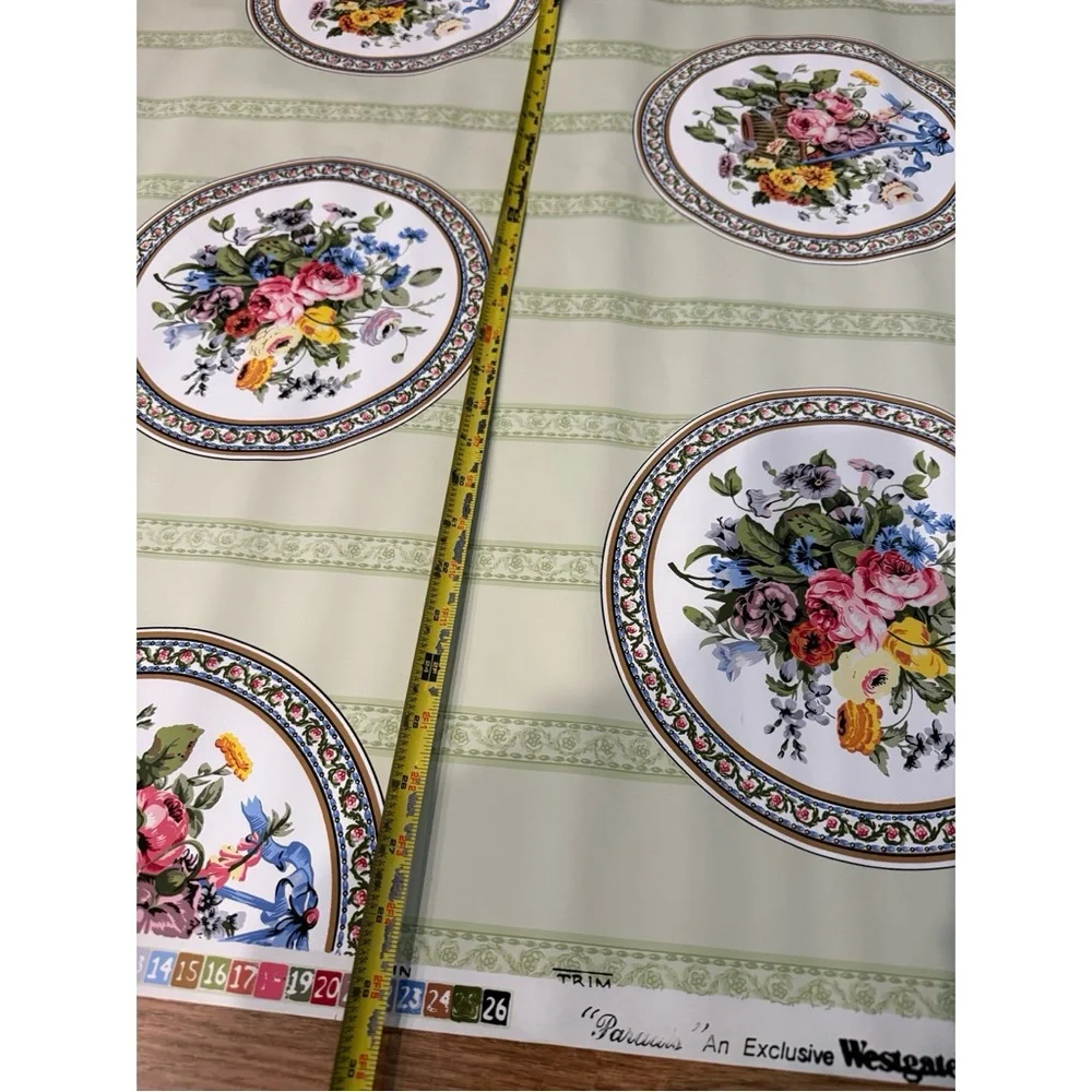 Westgate Vintage Wallpaper Hand Printed Floral Design Croquette 1988 Rare Find